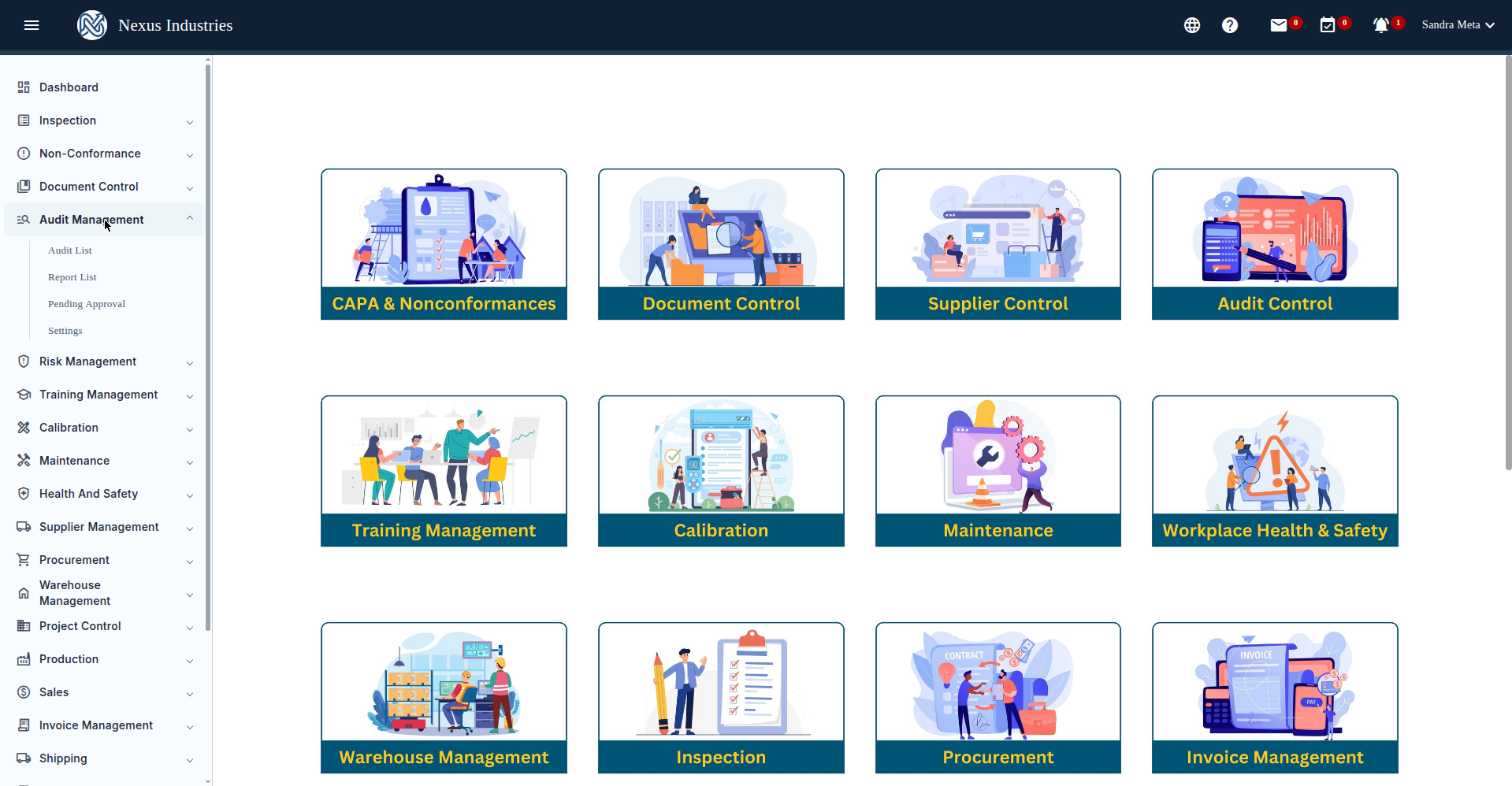 Audit Management module landing