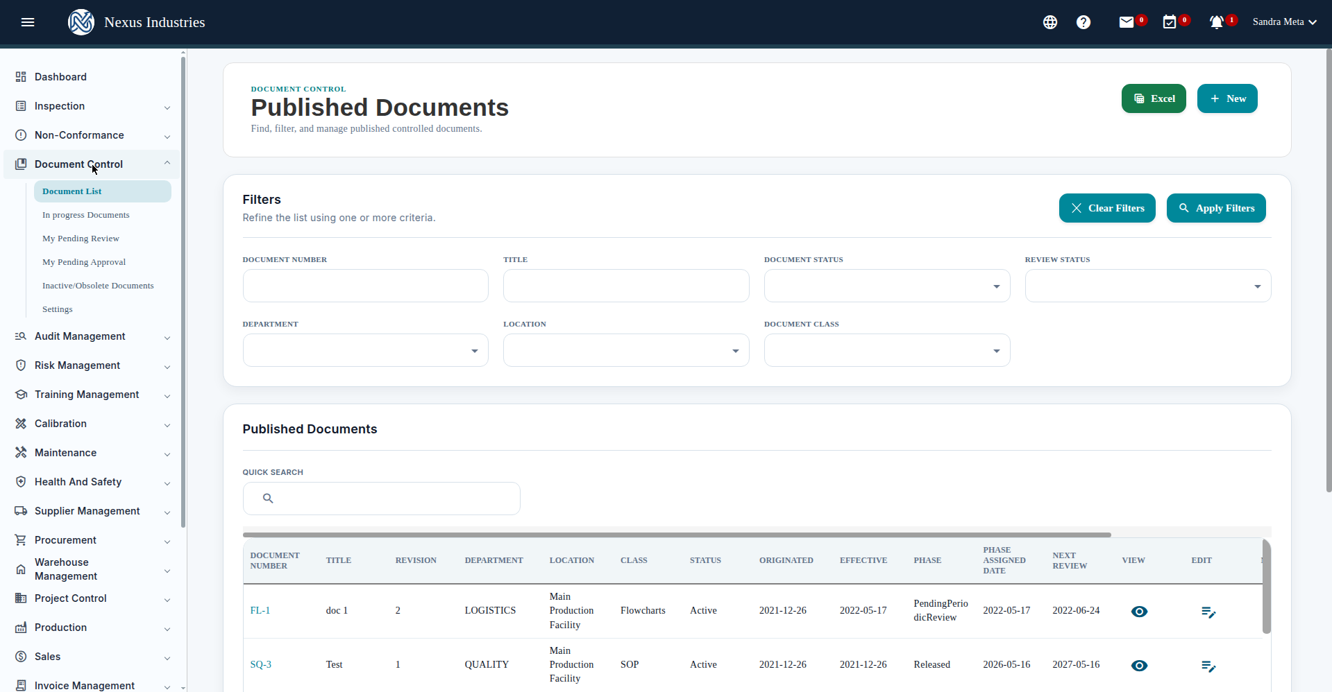 Document list